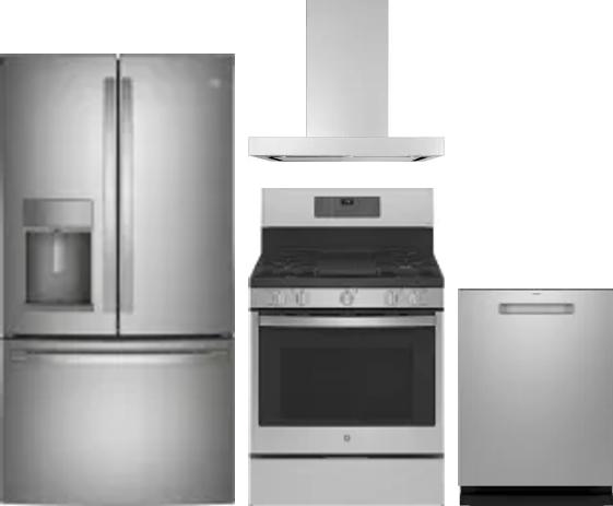 4 Piece Package Includes Refrigerator, Range, Hood And Dishwasher
